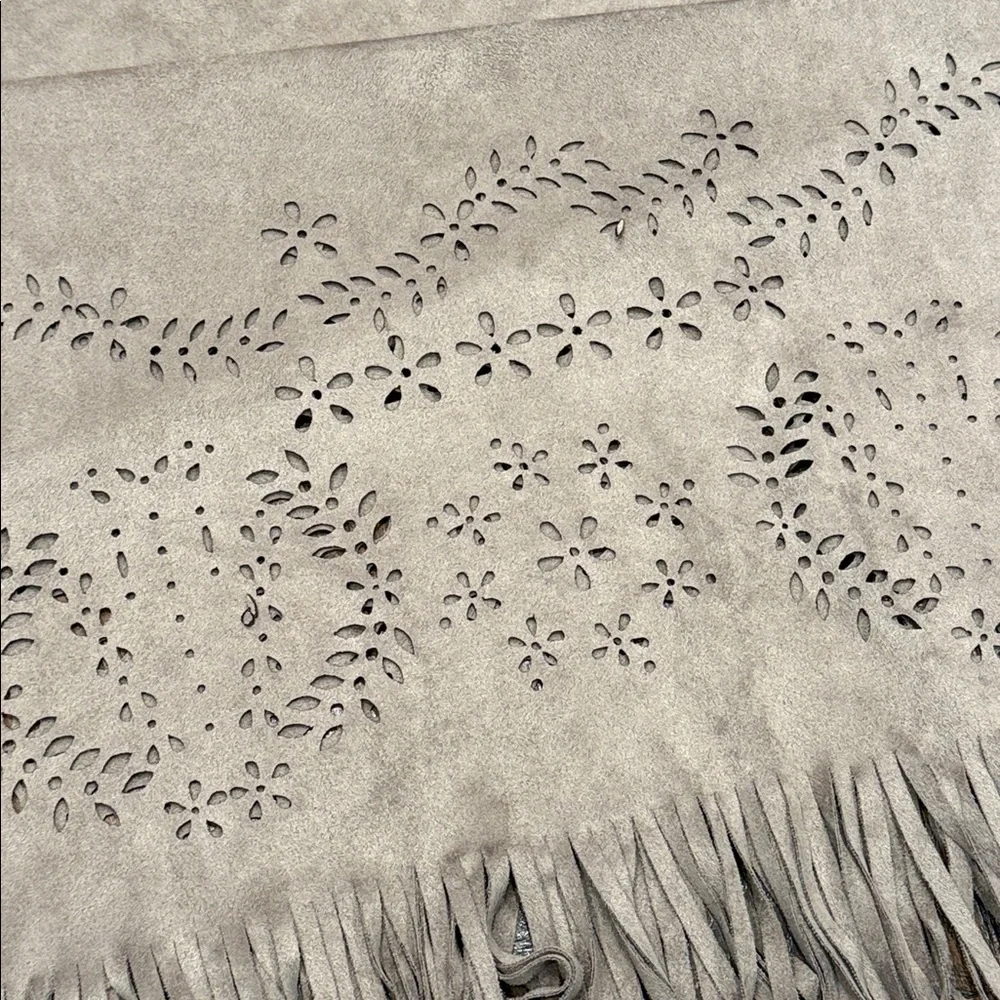 Fringed Faux Suede Scarf
